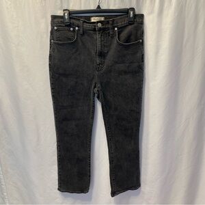 MADEWELL Slim Demi-Boot Jeans 29 Quality Black Denim High Rise Straight Leg